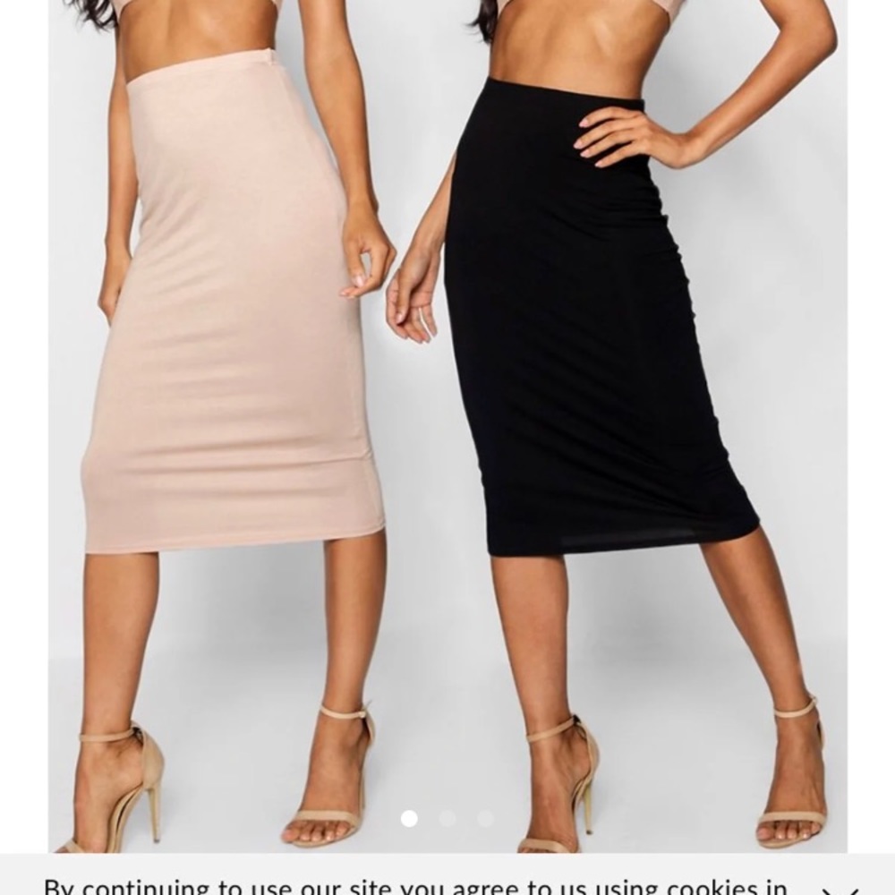 2 pack jersey midi skirts